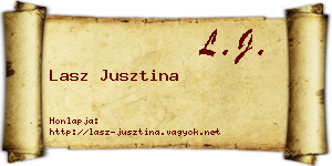 Lasz Jusztina névjegykártya